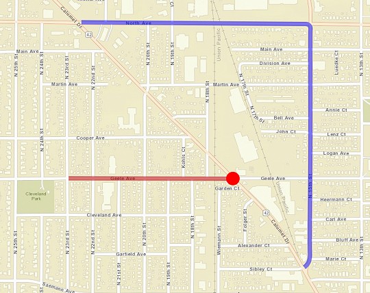 map, geele ave, calument ave