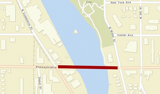 Penn Ave Lane Closure Map